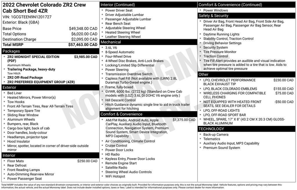 2022 Chevrolet Colorado ZR2