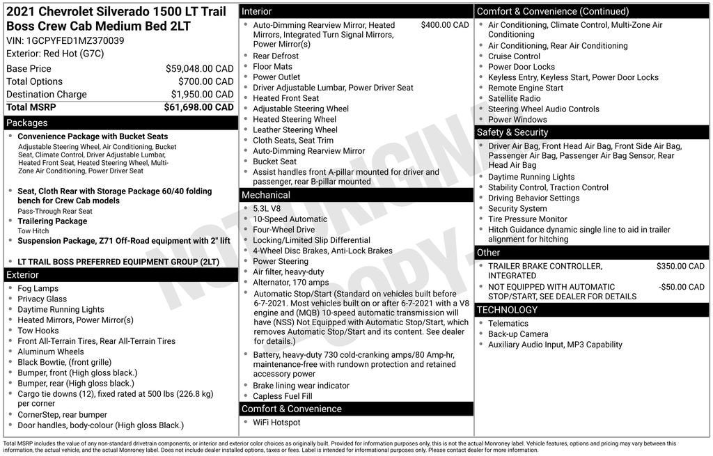 2021 Chevrolet Silverado 1500 LT Trail Boss