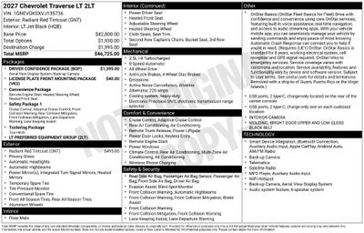 2027 Chevrolet Traverse LT