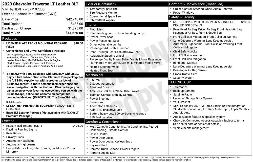 2023 Chevrolet Traverse LT Leather