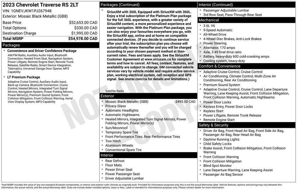 2023 Chevrolet Traverse RS
