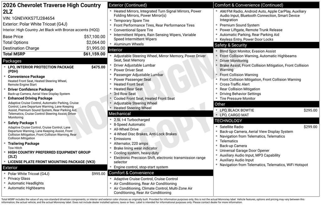2026 Chevrolet Traverse High Country