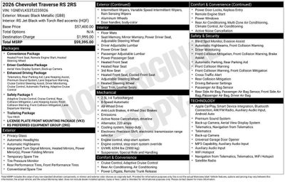 2026 Chevrolet Traverse RS