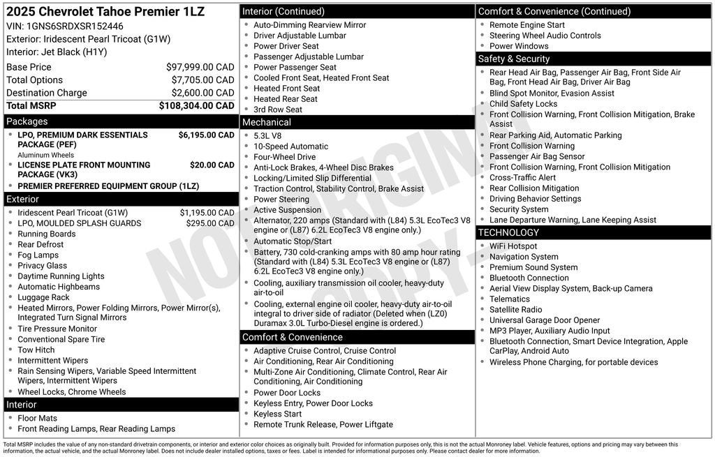 2025 Chevrolet Tahoe Premier