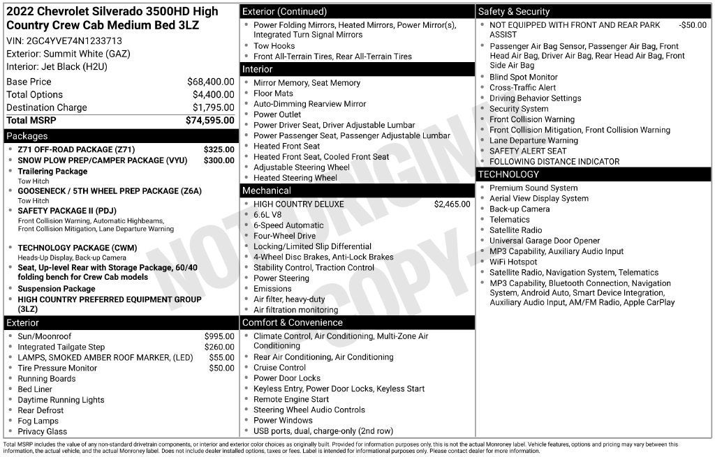 2022 Chevrolet Silverado 3500 HD High Country
