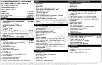 2026 Chevrolet Silverado 1500 Custom Trail Boss