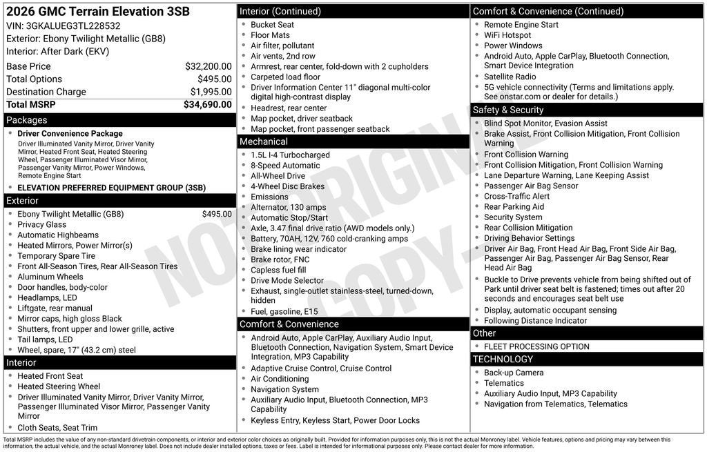 2026 GMC Terrain Elevation