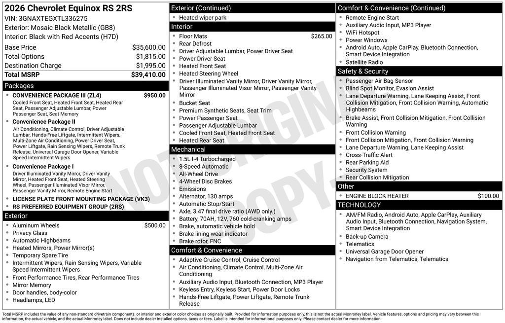 2026 Chevrolet Equinox RS
